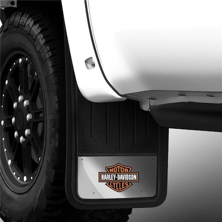 Plasticolor Plasticolor P23-000606R01 12 x 23 in. Heavy Duty Black Mud Guards with Ford Logo P23-000606R01